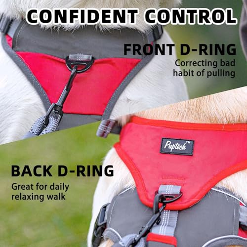 PUPTECK No Pull Reflective Dog Harness & Leash Set for Medium & Large Dogs