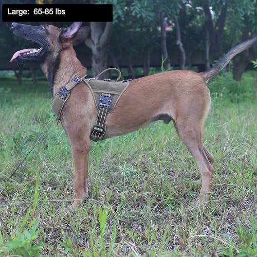 ICEFANG GN8 Tactical Dog Harness, Brown, Large