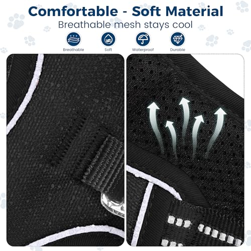 Funfox No Pull Dog Harness, Medium Size, Black