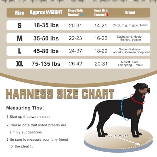 AUROTH Reflective No Pull Harness for Large Dogs