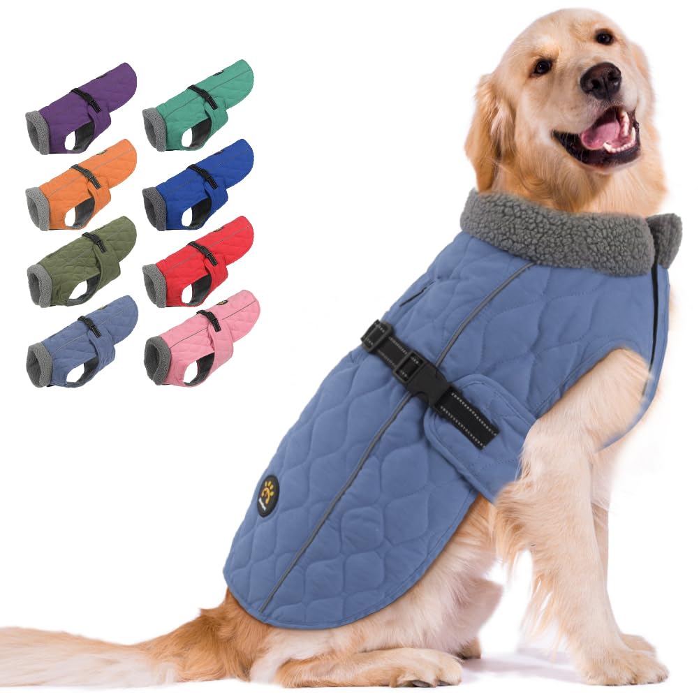 Winter Dog Coats for Small, Medium, and Large Dogs: Adjustable, Warm, and Reflective