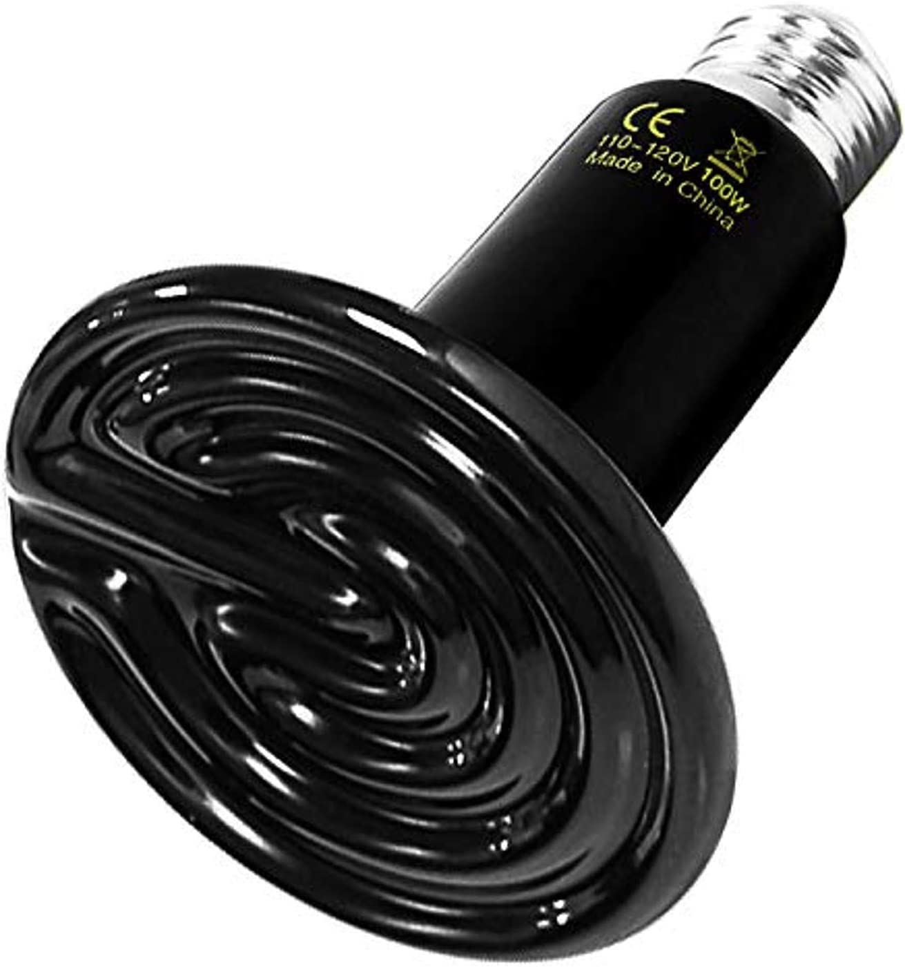 HealSmart 100W Ceramic Heat Lamp for Pet Terrarium Black