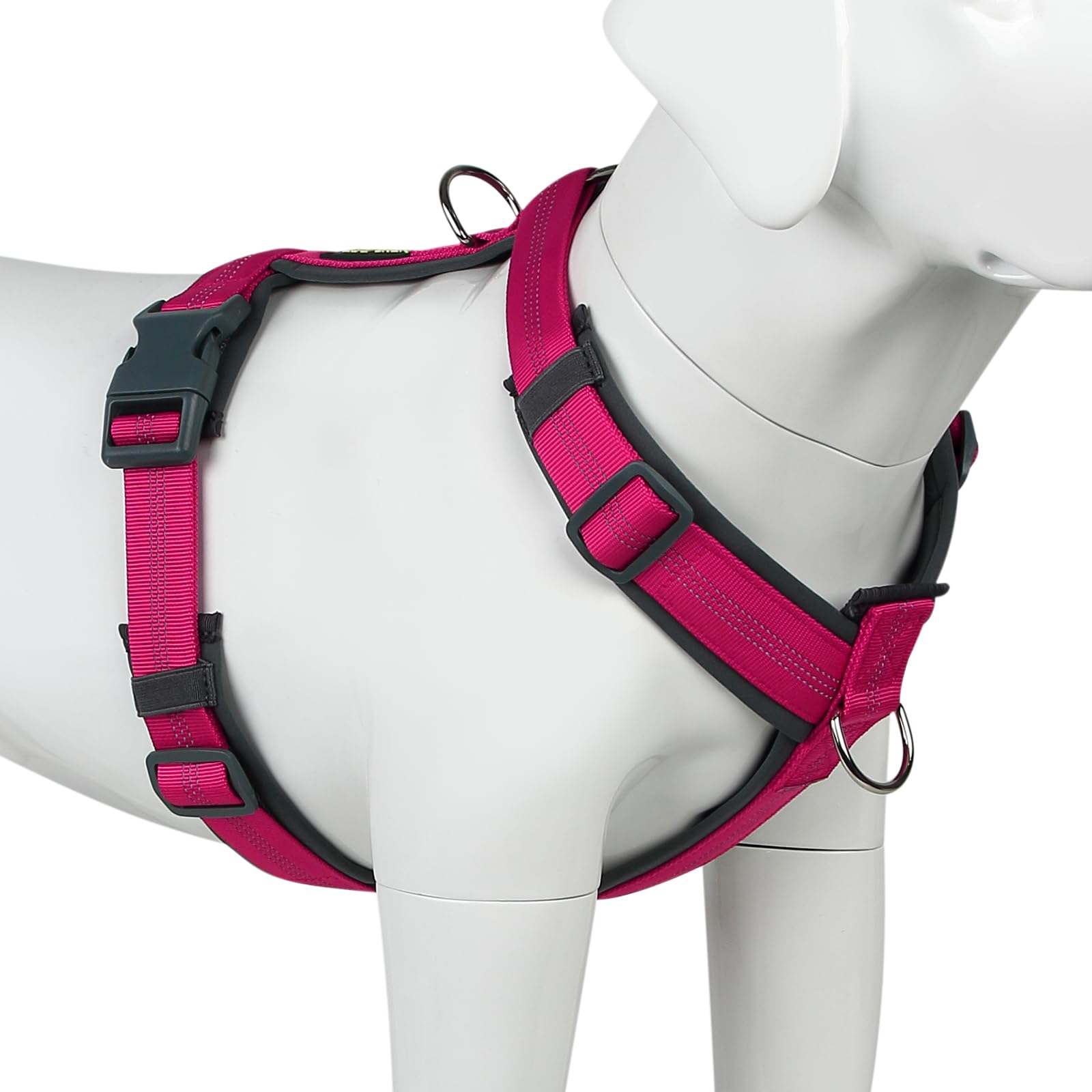 PLUTUS PET No Pull Harness for Medium Dogs (Hot Pink, M)