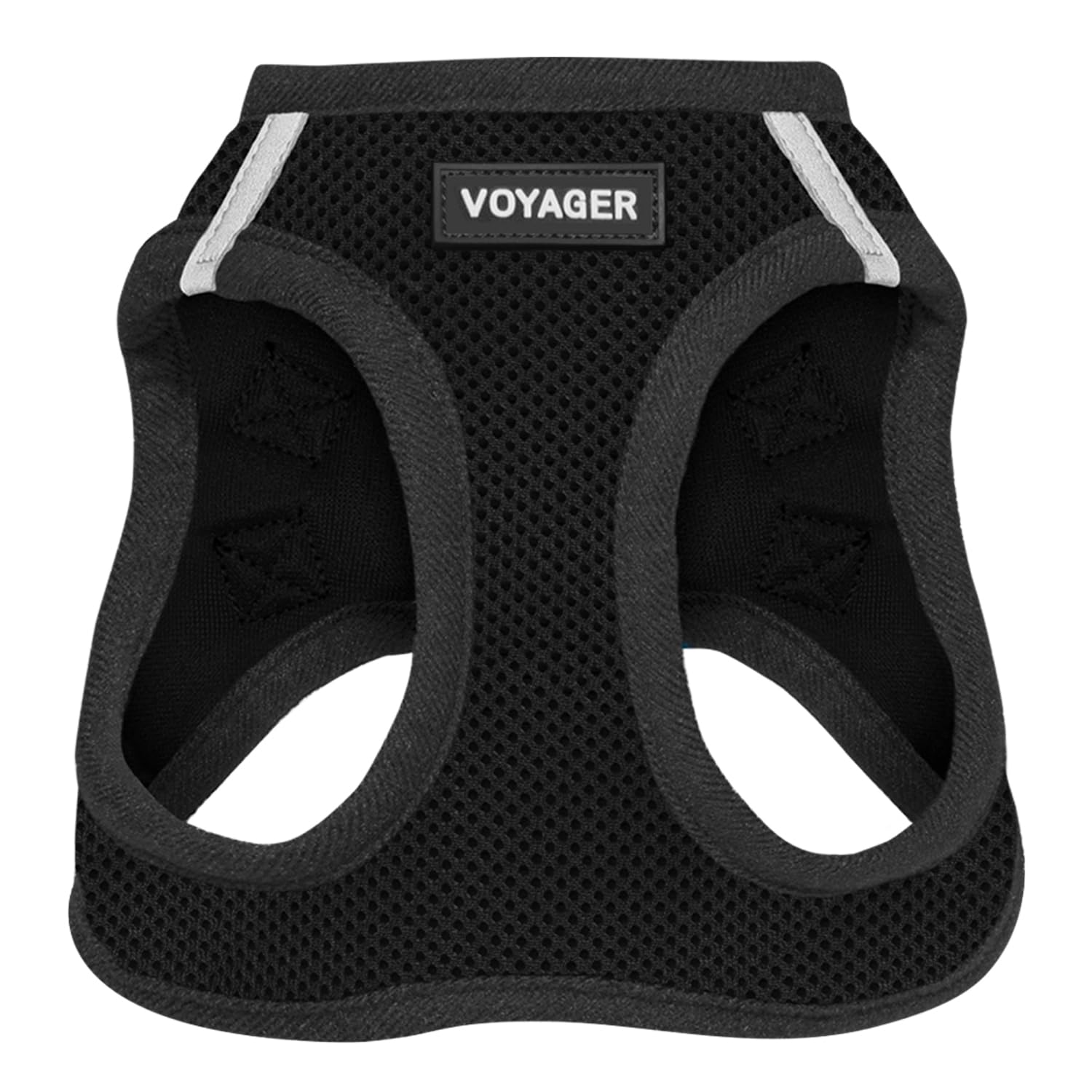 Voyager Step-In Air Mesh Harness - Reflective, No Pull, All Weather, Black/Black Trim - XL